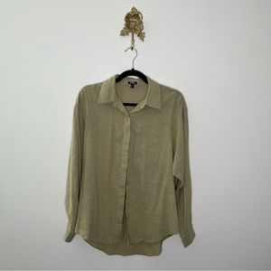 Express Linen Boyfriend Portofino Shirt XS